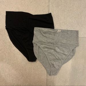 Skims High Cut Sleep Briefs - Pair - Onyx & Gray